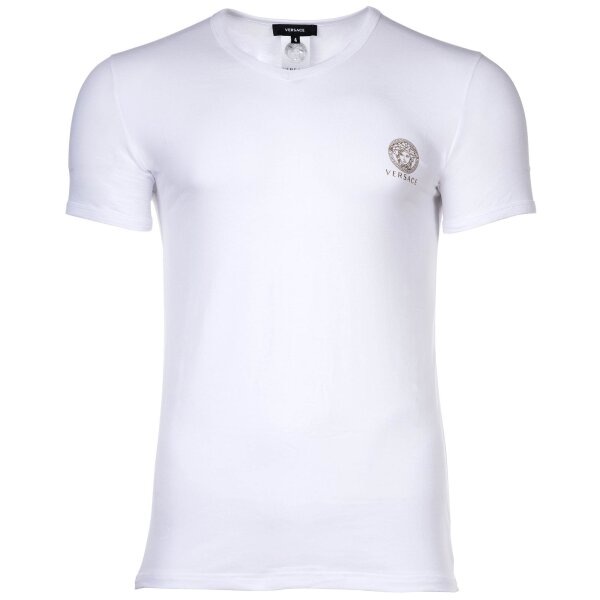 VERSACE Mens T-Shirt - Undershirt, V-Neck, Stretch Cotton White 2XL (XX-Large)