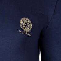 VERSACE Mens Shirt - long Sleeve, Sweatshirt, round Neck, Stretch Cotton Blue 2XL (XX-Large)