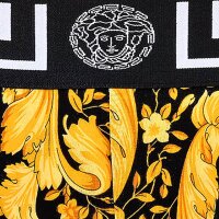 VERSACE Herren Jockstrap - Jocks, Tanga Slip, Stretch Cotton, Barocco Muster Schwarz/Gold M