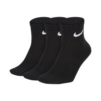 NIKE Unisex Sportsocken im Pack - Everyday, Vorteilspack, Lightweight No Show Ankle, einfarbig Schwarz 34-38 3er Pack (1x3P)