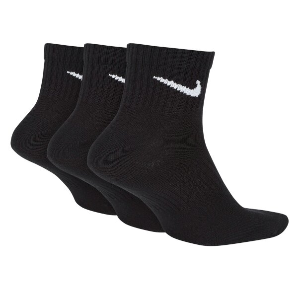 NIKE Unisex 3-Pack Sports Socks - Everyday, Lightweight No Show Ankle, unicoloured Black 38-42 (UK 5-8)