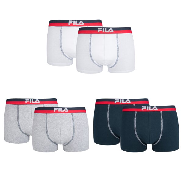 FILA Herren Boxer Shorts - Vorteilspack, Logobund, Urban, Cotton Stretch, einfarbig