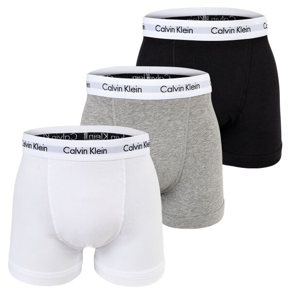 Calvin Klein Herren Boxershorts - Boxer Briefs, Cotton Stretch, 3er Pack Schwarz/Weiß/Grau XL