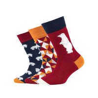 s.Oliver childrens socks, 3-pack - junior, unisex, animal, organic cotton