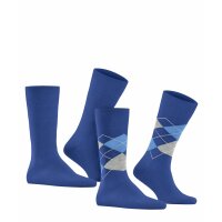 Burlington Men Socks Everyday Pack of 2 - Diamond Pattern, Onesize, 40-46 (6.5-11 UK) Blue (Night Blue)