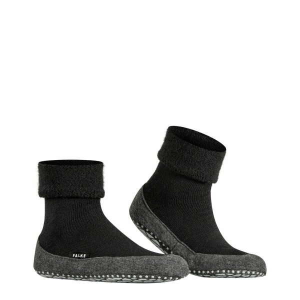 FALKE Unisex Hausschuhe - Cosyshoe SO CP, Pantoffeln, Anti-Rutsch, einfarbig Schwarz 37-38