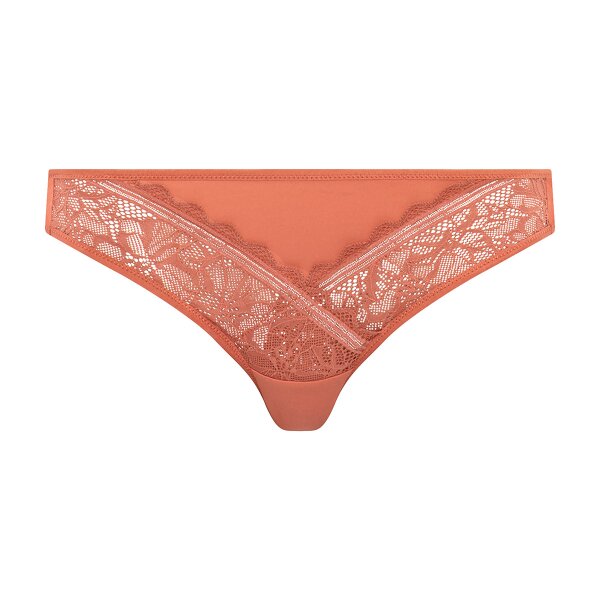 FEMILET ladies briefs - Floral Touch, floral lace, opaque mesh material Rose Canyon M (Medium)