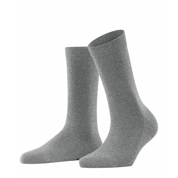 FALKE Damen Socken - Family SO, Kurzsocken, einfarbig  Grau 35-38