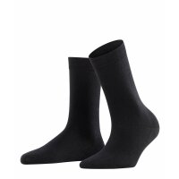 FALKE Damen Socken - Softmerino SO, Kurzsocken, einfarbig Schwarz 37-38