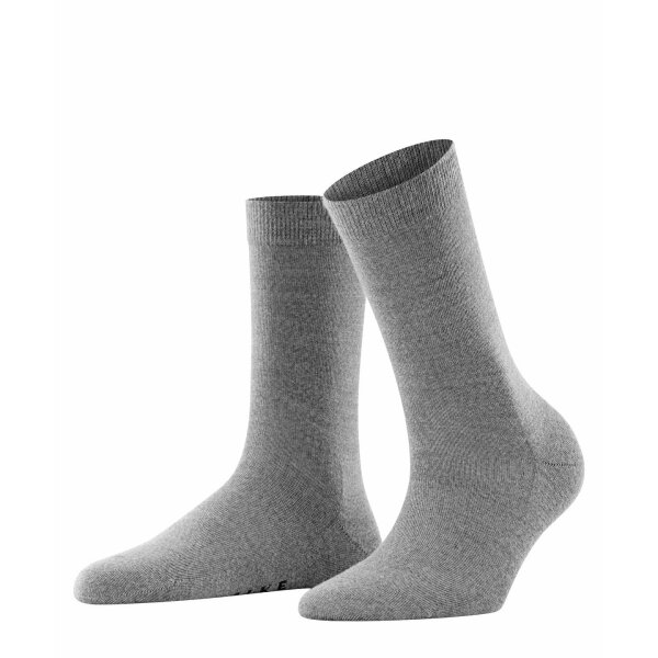 FALKE Damen Socken - Softmerino SO, Kurzsocken, einfarbig Hellgrau 37-38