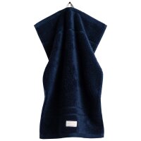 GANT Gästetuch, 3er Pack - Organic Premium Towel, Handtuch, Frottee Dunkelblau 30x50cm