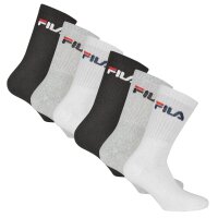 FILA Unisex Socken, 6er Pack - Crew Socks, Frottee, Tennis, Sport (2x 3 Paar)