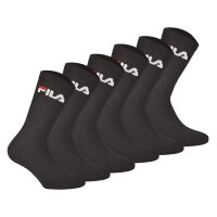 FILA unisex socks, 6-pack - crew socks, terry, tennis, sports (2x 3 pairs) Black 35-38 (3-5 UK)