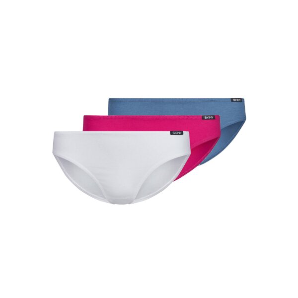 SKINY Mädchen Slip 3er Pack - Rio-Slip, Basic Blau/Elfenbein/Rosa 140