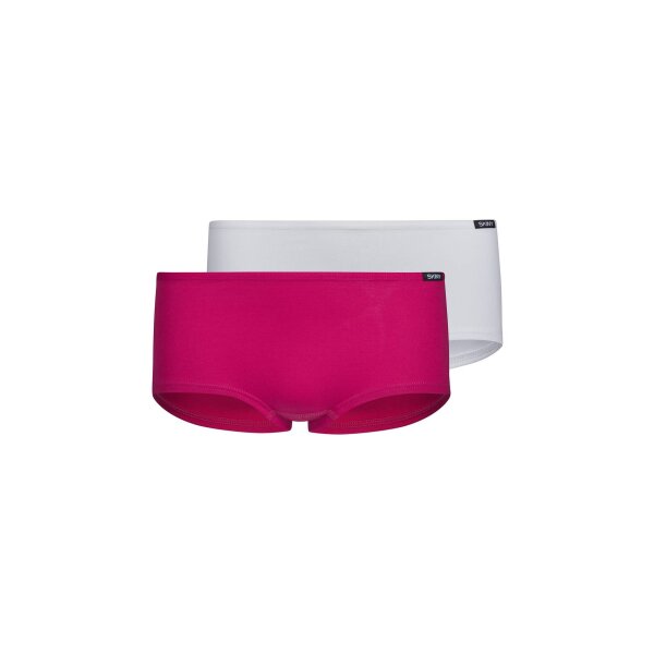 SKINY Mädchen Pants, 2er Pack - Boyleg Shorty, Unterhose, Cotton Stretch Pink/Weiß 176