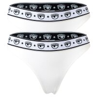 CHIARA FERRAGNI Womens Slip 2-Pack - Panties, Cotton Stretch, Logo Waistband, uni White XS (X-Small)