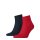TOMMY HILFIGER Mens Quarter Socks, Advantage pack - Sneaker, Plain, 39-49 Dark Blue/Red 43-46