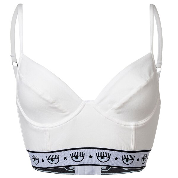 CHIARA FERRAGNI Damen BH, Bralette - mit Bügel, Logobund, Cotton Stretch Weiß XS