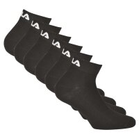 FILA unisex quarter socks, 6-pack - short socks, training, sport, logo (2x 3 pairs) Black 35-38 (3-5 UK)
