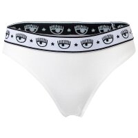 CHIARA FERRAGNI Damen Brazilian Brief 2er Pack - Slip, Cotton Stretch, Logobund, uni Weiß XS