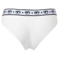 CHIARA FERRAGNI Damen Brazilian Brief 2er Pack - Slip, Cotton Stretch, Logobund, uni Weiß XS