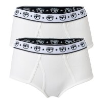 CHIARA FERRAGNI Womens Slip 2-Pack - Panties, Cotton Stretch, Logo Waistband, uni White XS (X-Small)
