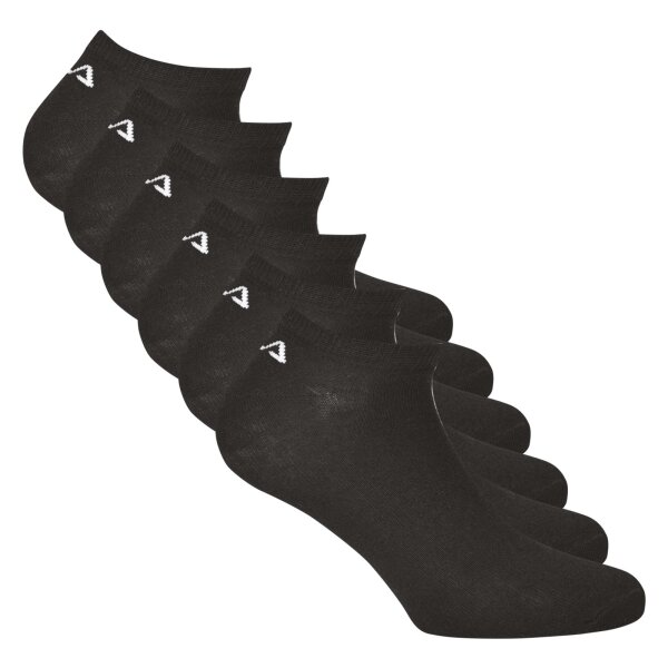 FILA unisex sneaker socks, 6-pack - Invisible, short socks, logo (2x 3 pairs) Black 35-38 (3-5 UK)