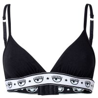 CHIARA FERRAGNI Damen Triangle BH, Bralette - Bügellos, Logobund, Cotton Stretch Schwarz L