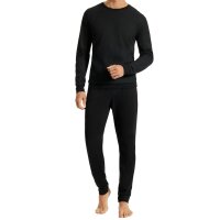 UNCOVER by SCHIESSER Men Pyjamas 2-piece set – long, round neck, cotton, plain/patterned Black S (Small)
