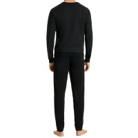 UNCOVER by SCHIESSER Men Pyjamas 2-piece set – long, round neck, cotton, plain/patterned Black S (Small)