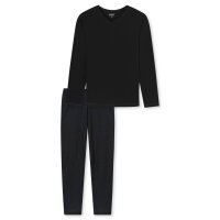 UNCOVER by SCHIESSER Mens Pajamas 2-Piece Set - long, V-Neck, Cotton, patterned Black M (Medium)