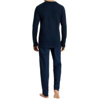 UNCOVER by SCHIESSER Mens Pajamas 2-Piece Set - long, V-Neck, Cotton, patterned Dark blue M (Medium)