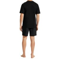 UNCOVER by SCHIESSER Mens Pajamas 2-Piece Set - Shorty, Short, V-Neck, Cotton, uni/patterned Black S (Small)