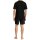 UNCOVER by SCHIESSER Herren Schlafanzug 2-tlg. Set - Shorty, kurz, V-Ausschnitt, Baumwolle, uni/gemustert Schwarz 3XL