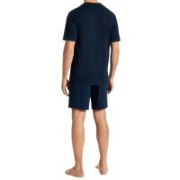 UNCOVER by SCHIESSER Mens Pajamas 2-Piece Set - Shorty, Short, V-Neck, Cotton, uni/patterned Dark blue 3XL (XXX-Large)