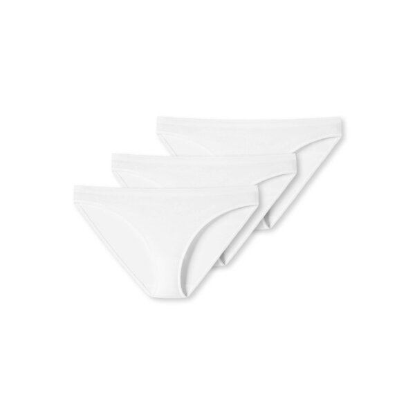 SCHIESSER Damen Slip 3er Pack - Minislip, Unterhose, Cotton Stretch 95/5, uni Weiß 3XL