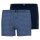 CECEBA Herren Shorts, 2er Pack - Boxershort, Basic, Baumwolle, Single Jersey, M-3XL Blau L