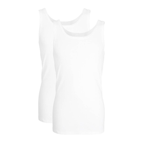 GÖTZBURG Mens Undershirt 2-Pack - Fine Rib, Underwear Set, Pure Cotton White 3XL (XXX-Large)