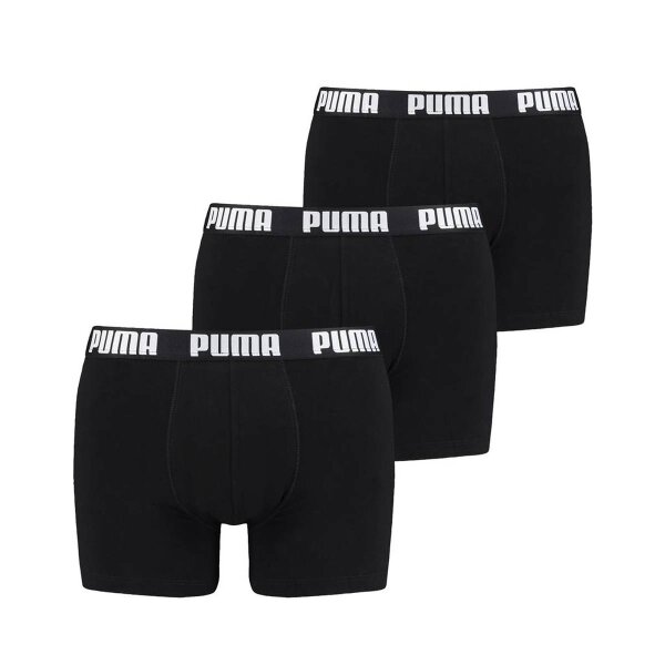 PUMA Mens Boxer Shorts, Pack of 3 - Everyday Boxers, Cotton Stretch, unicoloured Black XL (X-Large)