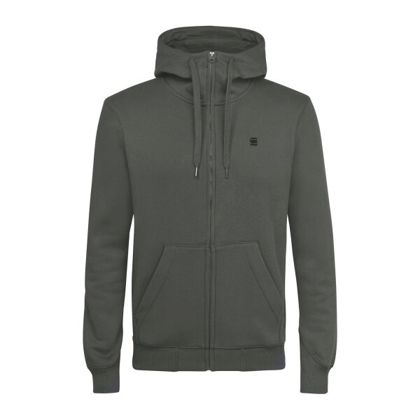 G-STAR Mens Sweat Jacket - Premium Core, Loungewear, Zipper, Hood, plain Grey S (Small)
