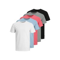 Jack & Jones Mens T-Shirt, 5-Pack - JJEORGANIC BASIC TEE O-NECK, short sleeve, organic cotton