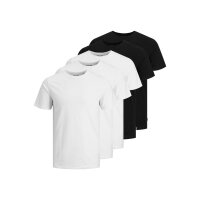 Jack & Jones Mens T-Shirt, 5-Pack - JJEORGANIC BASIC TEE O-NECK, short sleeve, organic cotton Black/White M (Medium)