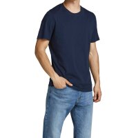 JACK&JONES Herren T-Shirt, 5er Pack - JJEORGANIC BASIC TEE O-NECK, Kurzarm, Bio-Baumwolle Weiß/Marineblau/Schwarz S