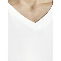 Jack & Jones Mens T-shirt, 2-Pack - JACBASIC V-NECK TEE, Short Sleeve, Solid color, Cotton White XXL (XX-Large)