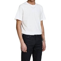 JACK&JONES Herren T-Shirt, 2er Pack - JACBASIC CREW NECK TEE, Kurzarm, einfarbig, Baumwolle Weiß S