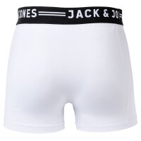 Jack & Jones Mens Boxer Shorts, 3-Pack - SENSE TRUNKS, Cotton Stretch White 2XL