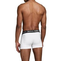 Jack & Jones Mens Boxer Shorts, 3-Pack - SENSE TRUNKS, Cotton Stretch White 2XL