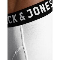 Jack & Jones Mens Boxer Shorts, 3-Pack - SENSE TRUNKS, Cotton Stretch White 2XL