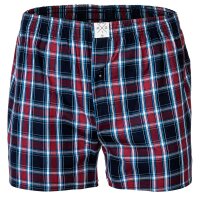 MG-1 Herren Web-Boxer, 5er Pack - Classic Boxer-Shorts, gemustert, Spar-Pack Blau/Rot M