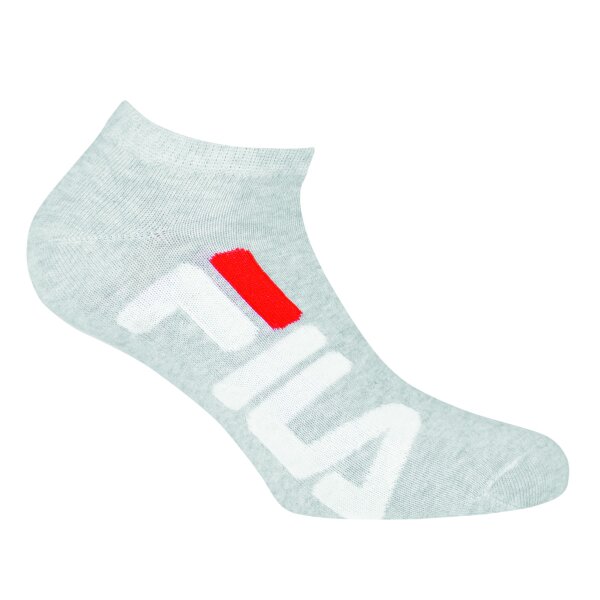 FILA Unisex Socken im Pack - Invisible Sneakers, Logo, einfarbig Grau 35-38 6er Pack (3x2P)